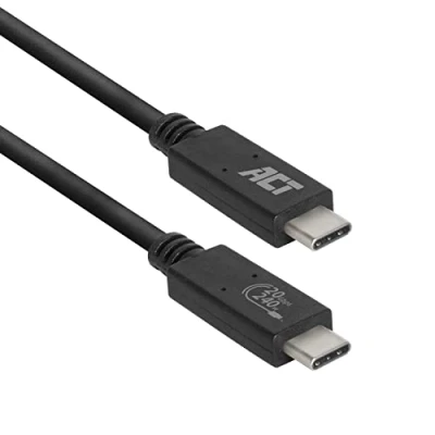 Immagine di ACT cavo USB 4 tipo C, Thunderbolt 3, 20 Gbps 5 K o doppio a 60 Hz video per monitor, ricarica EPR 240 W, 1 metro, certificato IF AC7431