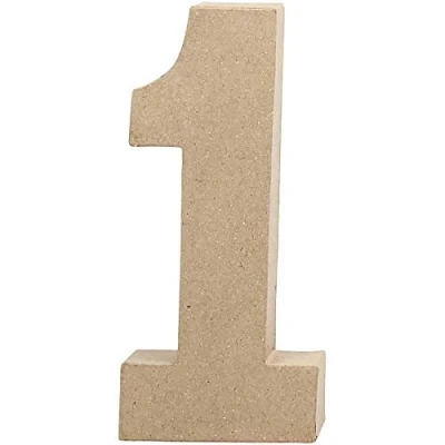 Immagine di Soprammobile a forma di cifra, numero 1, grande, altezza 20,5 cm