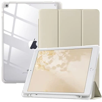 Immagine di TiMOVO Custodia Compatibile con Nuovo iPad 9a Gen 2021/iPad 8a 10.2&quot; 2020, Portapenne, Case Protezione Supporto, Proteggi Tablet Auto Sveglia/Sonno 7a 2019 10.2&quot;, Oro Champagne