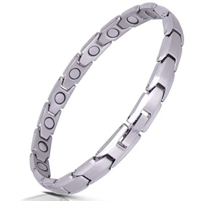 Immagine di Smarter LifeStyle Braccialetto Elegante Terapeutico Magnetico In Titanio Delle Donne Per Lenire Il Dolore Causato Dall&#039;Artrite E Dalla Sindrome Del Tunnel Carpale, Colore:Argento,
