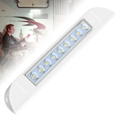 Immagine di TrustWheel LED 12V Veranda Camper IP67 Impermeabile Plafoniera da Esterno Luci a Parete 4W 6000K 550lm DC12 24V per Van con Interruttore Super Bright, 1 STK
