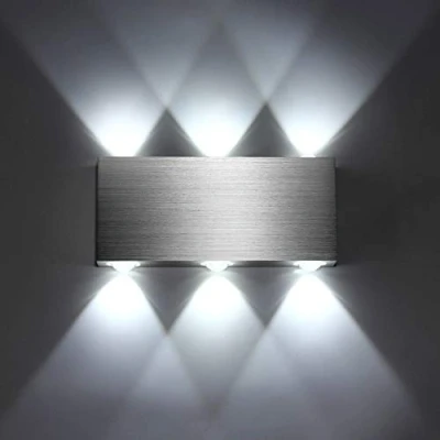 Immagine di Lightess Applique da Parete Interno, 6000K Bianco Freddo Led Lampade Per Interni, Moderno Up Down Camera Letto, Soggiorno Scale Corridoio Lampada Muro