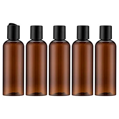 Immagine di Livfa Bottiglie Vuote da 100ml con Tappo Flip, Bottiglia Viaggio a Disco (5 Pezzi), Contenitore di Plastica Vuoto per Cosmetici
