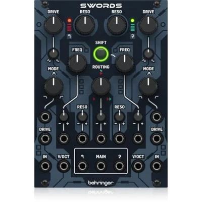 Immagine di Behringer SWORDS Doppio Filtro Analogico Multi Modalità per Sintetizzatori Eurorack, Filtri Passa Basso, Alto, Banda e Notch il Sound Shaping