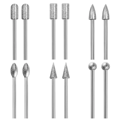 Immagine di 12 Pezzi Frese Diamantate,Frese per Metallo Set Rotanti in Carburo di Tungsteno con Gambo 3 mm,Accessori Punte Incisione Trapano Smerigliatrice Fresa Foratura,Lucidatura,Incisione