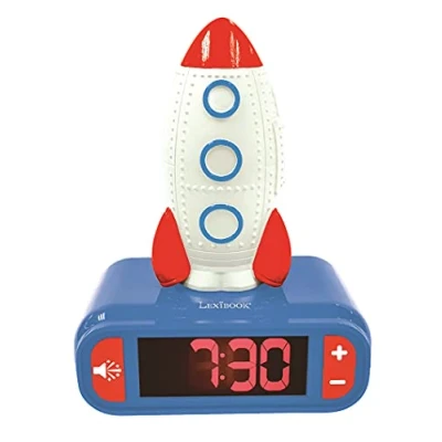 Immagine di Lexibook Sveglia digitale Razzo per Bambini con Luce Notturna Snooze, Orologio Bambini, Luminoso, Colore Blu RL800SPC