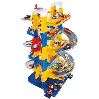 Immagine di MOLTO 6 piante parcheggi per bambini con garage, rampe, lavanderia, ascensore, stazione di benzina e area unta Giocattoli educativi + 3 anni
