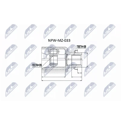 Immagine di NTY NPW MZ 033 Kit Giunto Omocinetico Trasmissione automatica, cambio manuale, manuale a 5 marce sul lato del MAZDA: 5, 2 Hatchback