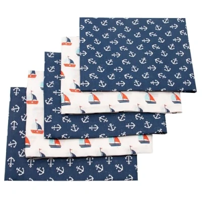 Immagine di ZOLLNER 5 mussole in musselin 80x80 cm cotone morbidissimo panni soffici e sensibili sulla pelle blu bianchi con box regalo lavabili a 60C certificati OEKO TEX (R)