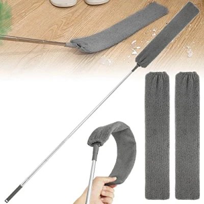 Immagine di Spazzola per La Pulizia della Polvere,Retractable Gap Dust Cleaner con Manico Allungabile e Flessibile Due Rivestimenti in Microfibra, Ppulitore a Scomparsa Sotto il Divano, Armadi, Letto