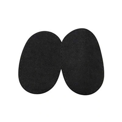 Immagine di TOPPE Termoadesive MARBET Nero alcantara 17 x 11cm ovale toppa giacca pantaloni