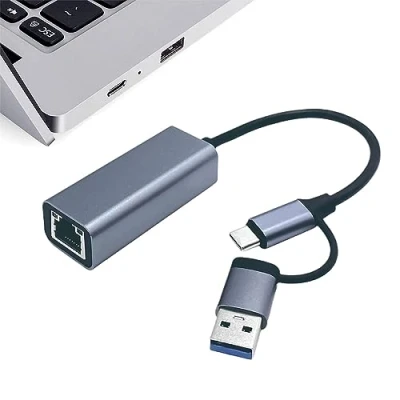 Immagine di adattatore Ethernet USB 3.0, di rete C a RJ45 Gigabit LAN 1000 Mbps con tipo per Windows XP, MAC OS, Linux, Vista 7 8 10 11 e altri
