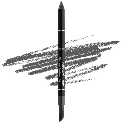 Immagine di Impala Matita Occhi Waterproof con Gomma in Silicone 09 Grigio Пpaco Texture Cremosa Facile da Applicare Colore Intenso, Durevole e Resistente all&#039;Acqua