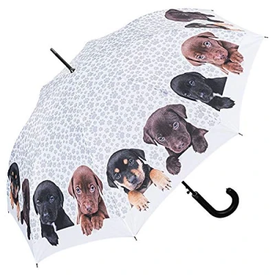 Immagine di VON LILIENFELD® Ombrello Cane Quartetto di cuccioli Pioggia Lungo Classico Automatico Donna Uomo Bambini