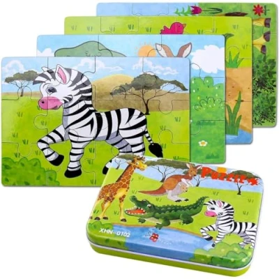 Immagine di BBLIKE Puzzle, Puzzle per Bambini, 4 Diversi Livelli di Difficoltà, 9 Pezzi, 12 15 20 Giocattolo Educativo Perfetto Ragazzi Ragazze 2 Anni +