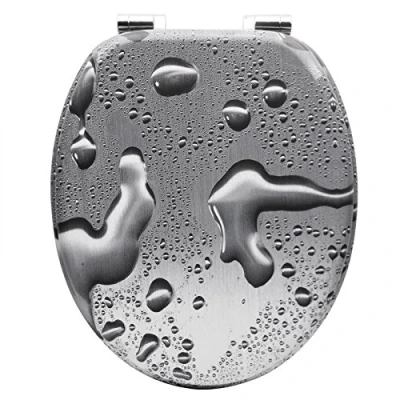 Immagine di WOLTU Sedile WC copriwater universal, Urea Formaldeide Chiusura,facile da montare, MDF Materiale Antibatterico a Fissaggio Parte inferiore, Forma di O WS2580