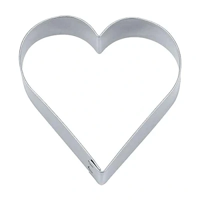 Immagine di Stampini per Biscotti a Forma di Cuore Quiche, Argento, Banda stagnata, Silver, 10 x 3 cm