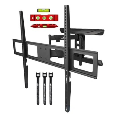 Immagine di Supporto TV Maclean, VESA max 800x600, 43 100&quot;, 80 kg, regolazione angolo orizzontale e verticale, doppio braccio articolato, per molti LCD, LED, OLED 50 500 mm, nero, MC 423