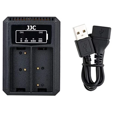 Immagine di JJC Adattatore per Caricabatterie doppio USB Olympus OM D E M1 Mark II, III, M1X Fotocamera BLN 1 Batteria di ricambio BCH