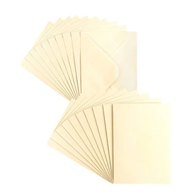 Immagine di Set di biglietti d&#039;auguri, finitura effetto madreperla, 10 circa 250 g/m² + buste 120 g/m², color crema, 11,5 cm x 16,5 (formato: B6)