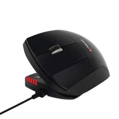 Immagine di Contour Unimouse Premiato Mouse ergonomico con supporto Per il pollice senza fili verticale mancini Angolo da 35 a 70 gradi 6 pulsanti + scorrimento Windows e Mac