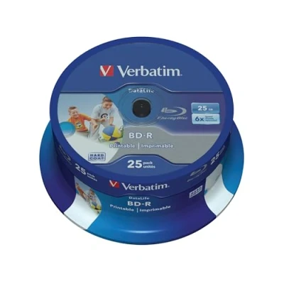 Immagine di Verbatim 43811 Blu ray BD R SL vergine 25 GB pz. Torre stampabile , Rivestimento antigraffio