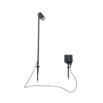 Immagine di Lampada LED solare Myric di Lindby, nera, alluminio, 3.000 K