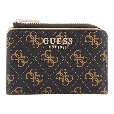 Immagine di GUESS Laurel SLG Zip Around Wallet Brown Logo