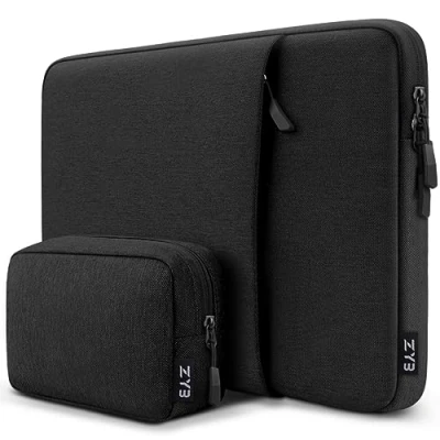 Immagine di ZYB Custodia PC Portatile 13 Pollici, per MacBook Air 13.6 Pollici M3 M2 2024 2022, Air/Pro M1 2023 2020 2012, Ipad Pro 12.9 2022 2018 Surface 9 3/X etc 13&quot; Borsa Nero