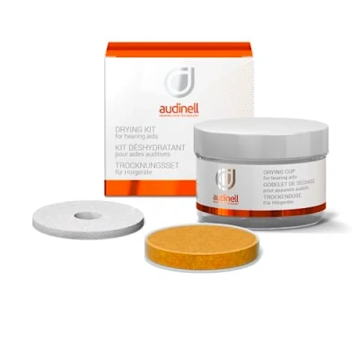 Immagine di Audinell Scatola di Asciugatura per Apparecchi Acustici 1 Capsula Grande 63mm con indicatore colore circa 3 mesi Tazza Chiocciole e