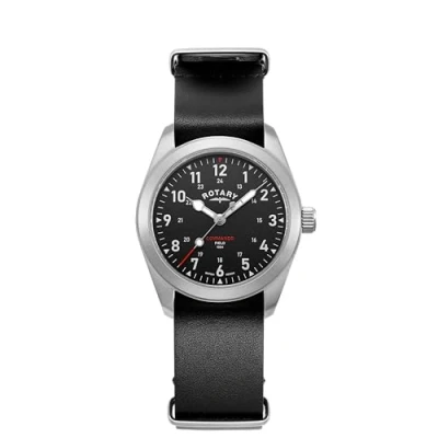 Immagine di Rotary Orologio Quarzo Uomo, misura cassa 37.00mm con quadrante Nero Analogico e Cinturino in Pelle GS05535/19