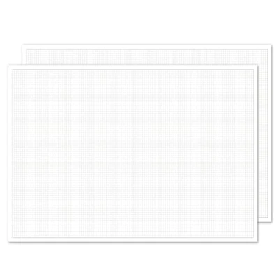 Immagine di dv_1237 Set di 2 sottomani a scacchi per scrivere e disegnare, formato DIN A2, 40 fogli, carta matematica, motivo righe