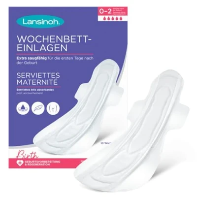 Immagine di Lansinoh 10 inserti per letto settimanale, extra assorbenti e traspiranti, un forte flusso settimanale i primi giorni dopo la nascita