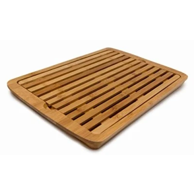 Immagine di Nerthus FIH 675 Tagliere per Il Pane in bambù con raccoglibriciole, Bamboo, Brown