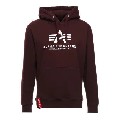 Immagine di Alpha Industries FOIL Felpa con cappuccio, Uomo, Taglia: Small, Deep maroon