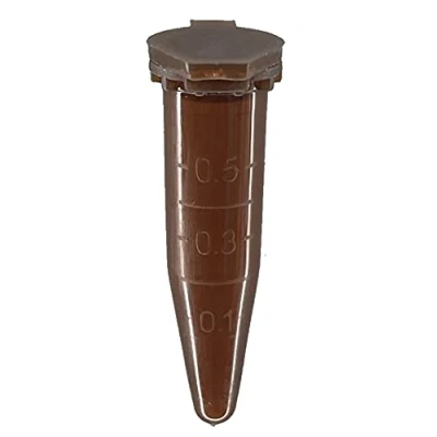 Immagine di MUHWA Tubo microcentrifuga graduato in polipropilene da 1000 pezzi con tappo a scatto, microtubi 0,5 ml (marrone)