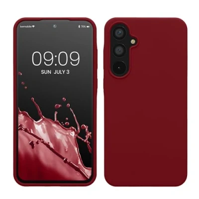 Immagine di kwmobile Cover per Samsung Galaxy A55 5G Custodia Back Case Smartphone in Silicone TPU Protezione Gommata rosso rabarbaro