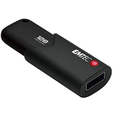 Immagine di Emtec Chiavetta USB 3.0 (3.2) Click Secure B120, Memoria Flash Drive 128 GB, Archiviazione esterna, Lettura 100 Mb/S, Scrittura 20Mb/S, Con Software Di Encription AES260, Nero