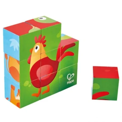 Immagine di Hape E1618 Multi Sided Farm Animal Wooden Block Puzzle
