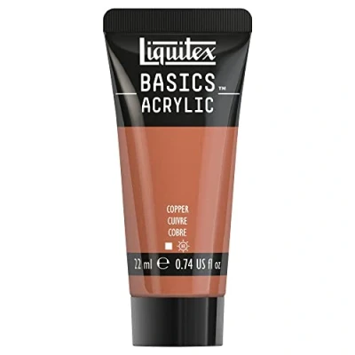 Immagine di LIQUITEX 8870457​ Basics, Pittura Acrilica, Pigmenti per Artisti Monopigmentati, Resistente alla Luce, Durevole nel Tempo, Finitura Satinata, Tubetti da 22 ml, Rame