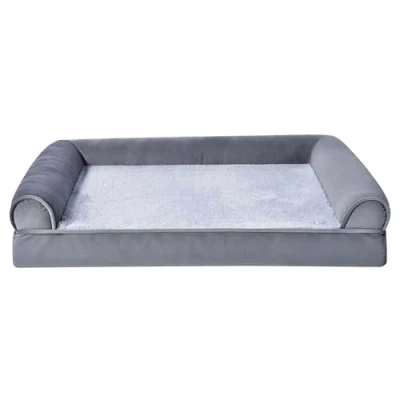 Immagine di Amazon Basics Lettino per Cane e Animali Domestici, Simile a Un divanetto, in Schiuma, con Fodera Rimovibile, Adatto Il Soggiorno, Grigio, 76 x 51 16 cm (L W H)