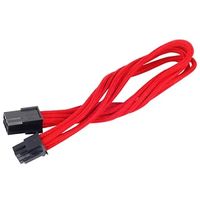 Immagine di SilverStone SST PP07 IDE6R cavo estensione sleevato 6pin a PCI E 6pin, 25cm, rosso