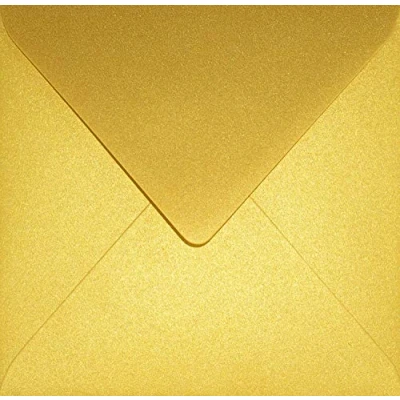 Immagine di Netuno 25 buste per lettere quadrate oro perlato 153x 153 mm 120g Aster Metallic Cherish colorate madreperla da lettera biglietti matrimonio invito compleanno fidanzamento