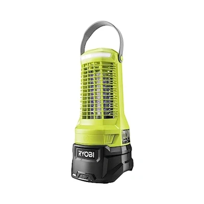 Immagine di Ryobi RY18BZA 0, Lanterna Insetticida a Batteria 18V, per Mosche, Zanzare e Grandi Insetti, Ampio Raggio di Copertura, Luce LED Porta USB Integrate, Solo Corpo, Caricabatteria non Inclusi