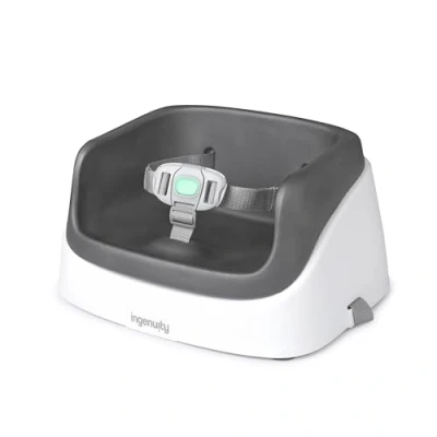 Immagine di Ingenuity SmartClean Sedile di rialzo per bambini tavolo da pranzo con cinghie fissaggio a 3 punti, ardesia