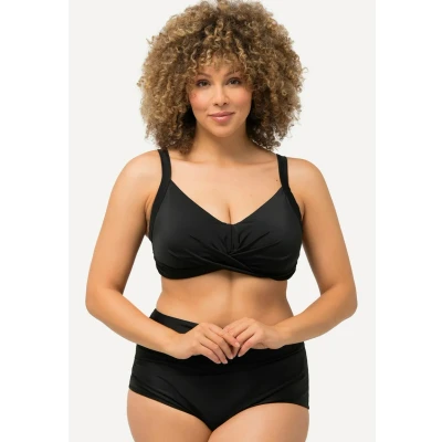 Immagine di Ulla Popken Drapierung Softcups TRÄGER Verstellbar Bikini pezzo sopra, Donna, Taglia: 48, Schwarz