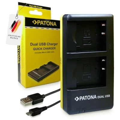 Immagine di PATONA Caricabatteria Doppio per NP BN1 Batteria Compatibile con Sony CyberShot DSC QX100 T99 TF1 TX5 TX100V W710 W730 WX80 WX200