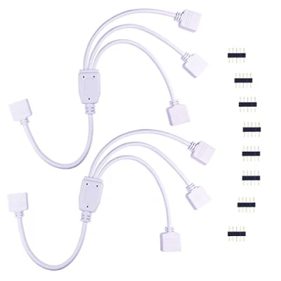 Immagine di LITAELEK 2pcs Cavo Divisore Striscia LED RGBW 1 a 3 Splitter Connettore Angolare Nastro Prolunga 5 Pin Strip Estensione per Strisce 5050, Bianco, 30cm di Lunghezza