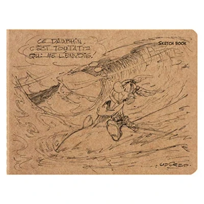 Immagine di Clairefontaine 813000C Taccuino &quot;Asterix Crayonés Sketchbook&quot;, 60 pagine di carta disegno Sketch, tinta unita, 16 x 21 cm, copertina Kraft, visiva casuale