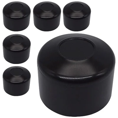 Immagine di SKIR&#039;CO 6 tappi rotondi in plastica nera per pali di recinzione, 40 mm, colore nero RAL 9005